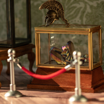 #ad #ad 1 12 Scale Dollhouse Miniature Retractable Fence Red Rope Hotel Lobby Guardrail $10.99