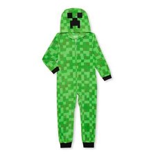 Minecraft Long Sleeve Hooded Sleeper Blanket Pajama Boy Size 8 10/12