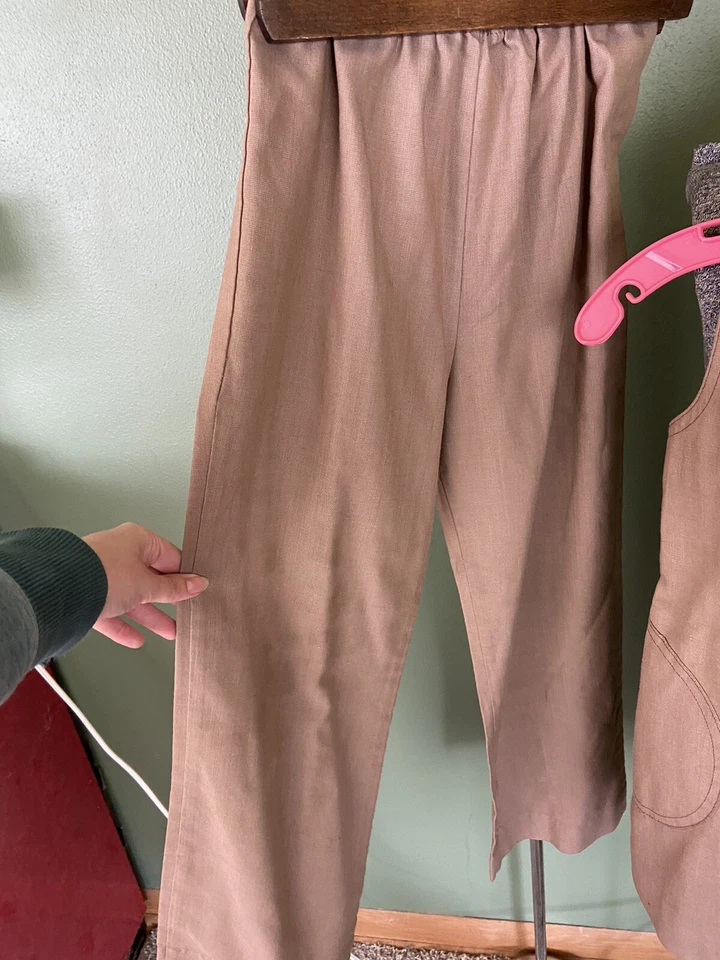 Vintage 70s Girl Scout Brownie Uniform GSA Jumper Tunic Dress 7 Pants 10 USA - Image 4 of 4