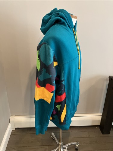 Peace Love Nike Men’s Pullover Sweatshirt Size XL Blue Purple Yellow - Picture 3 of 10