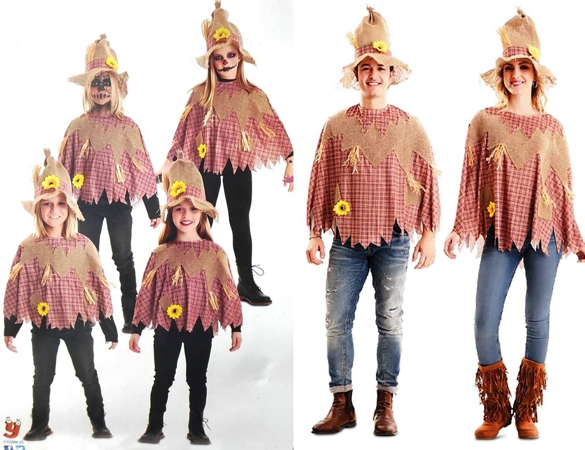 CARNEVALE HALLOWEEN VESTITO COSTUME SPAVENTAPASSERI OZ SCARECROW