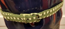 Vintage Belt 50s Cloth SACONY Avocado Checkered Size 18 Waist 29 In MED CLOTH