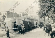 1920 Bus Driver Strikers Turned Over Several Buses in the Streets Press Photo