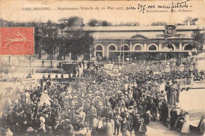 Carte Postale Ancienne Aude (11) - Manifestation Viticole Carcassonne 1907