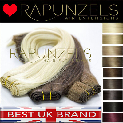 WEAVING HAIR EXTENSIONS HAIR WEFT Sew In Clip In Human RAPUNZELS Salon Remy Hair