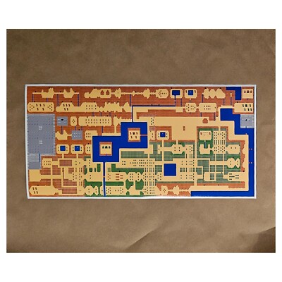 Zelda Map Classic NES 12'' X 24'' The Legend of Zelda Nintendo Link World Map
