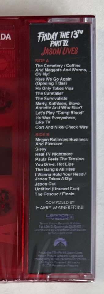 FRIDAY THE 13TH PART 6 JASON LIVES * HARRY MANFREDINI * LIMITED EDITION CASSETTE - Image 3 of 4