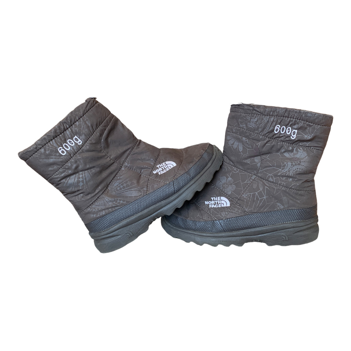 The North Face Gray 600g Round Toe Mid Calf Pull On Snow Boots  