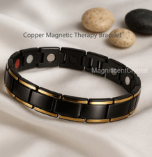 Copper Magnetic Therapy Bracelet Pain Relief Unisex Titanium Steel Bracelet