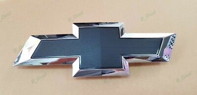 Chrome Black Front Only Bowtie Emblems 2014-2015 Silverado Sierra - Foto 8