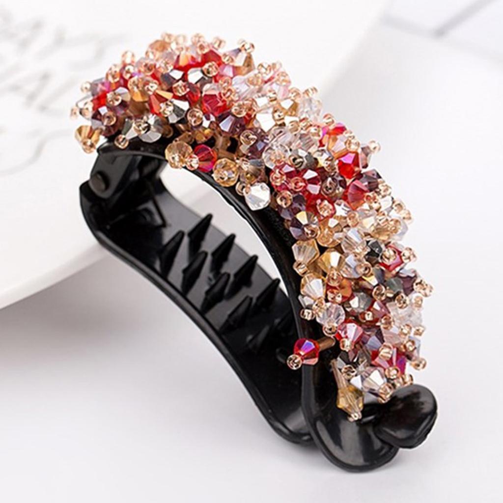 Ladies Vintage Diamante Hair Clip Claw Ponytail Holder Grip eBay