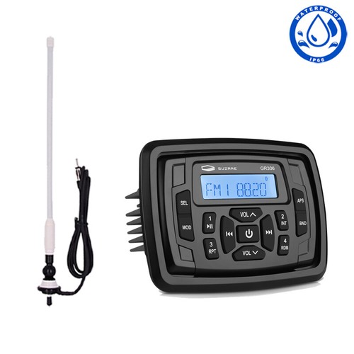 Boat Bluetooth Audio Receiver Marine Stereo System unit FM AM Radio for ATV UTV - Picture 10 of 14
