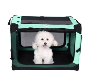 ✅Ownpets 4 Door Folding Dog Crate (Size M) W/strong Steel Frame (green Color)☑️
