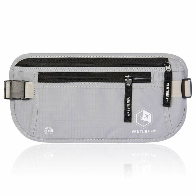 Venture 4th Travel Money Belt Rfid Blocking Hidden Waist Stash - venture 4th travel money belt rfid blocking hidden waist stash silver