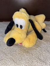 Disney Parks Laying Down Pluto Dog Plush Stuffed Animal Toy EUC
