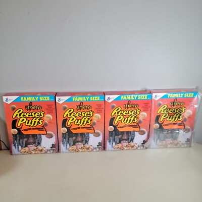#ad Lil Yachty Reeses Puffs Complete Set All 4 Boxes Family Size Cereal Promo $26.98