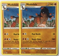 POKEMON 2X MUDSDALE 097/185 VIVID VOLTAGE RARE NEAR MINT