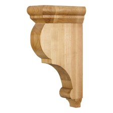 ONE Wood Corbel - 3" W x 6-1/2" D x 12" H Rubberwood Smooth Corbel