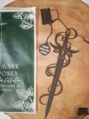 Bookish Box, Fairyloot, Metal Dagger / sword Bookmark, these hollow vows 