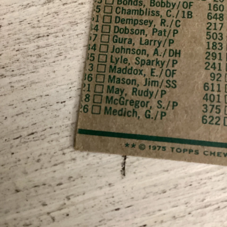 Equipo de los Yankees mal impreso 1975 Foto 4 de 4