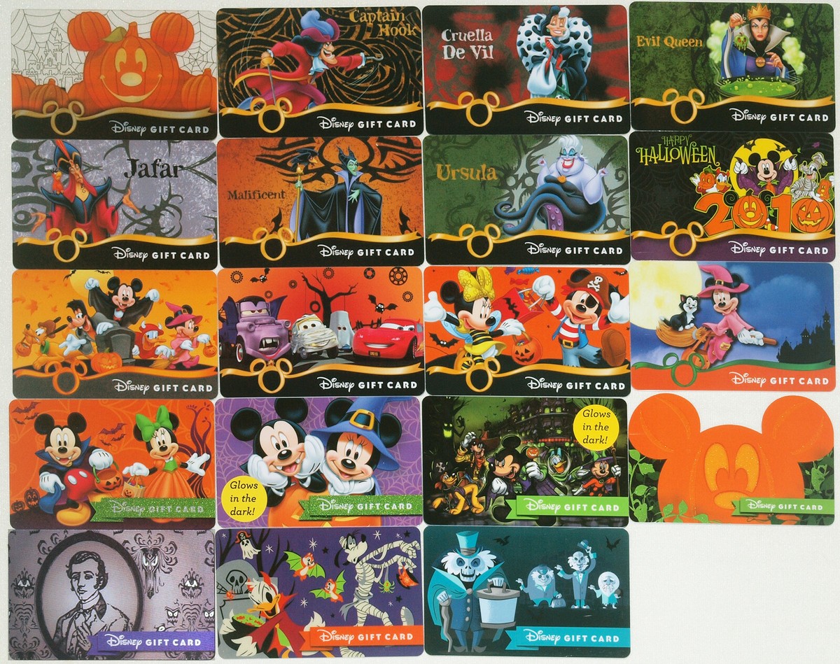 All 19 Disney Halloween Gift Cards 2008-2019: Villains, Glow