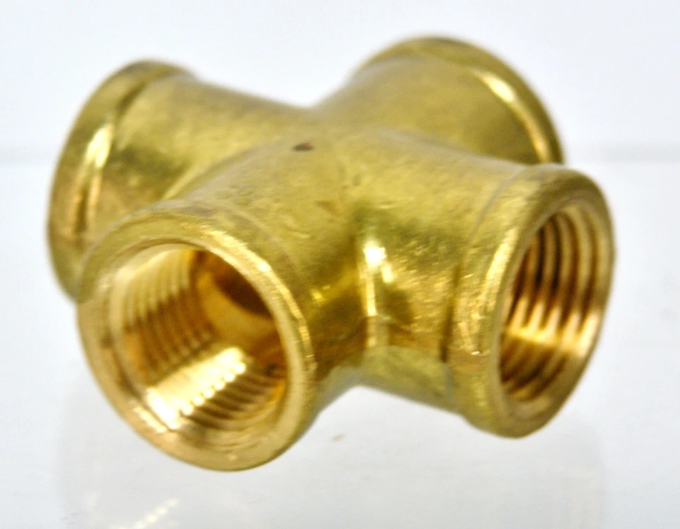 Edelmann 202800 Brass 4-Way Cross Fitting - 1/2" Female NPT 7475 - Image 4 of 4