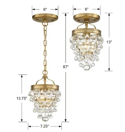 Crystorama Calypso 7.5" Wide Vibrant Gold and Crystal Mini Chandelier - Picture 5 of 6