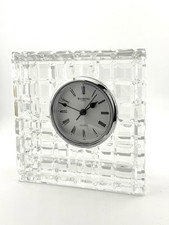Waterford Kristall Offset Uhr Briefbeschwerer 14cmx14cm gro&szlig; schwer quadratisch 2Kg neuwertig