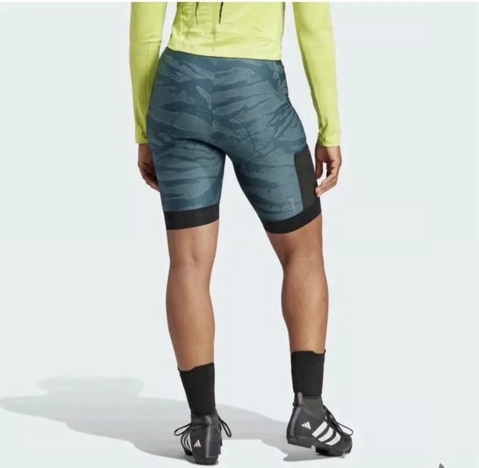 Adidas The Gravel Cycling Shorts IB6866 Women MEDIUM 10" Arctic Night Teal $180 - Image 2 of 4