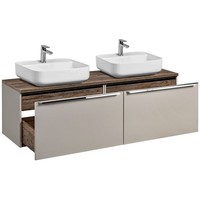 Badezimmer Doppel Waschtischunterschrank Set Waschbecken Unterschrank Grau