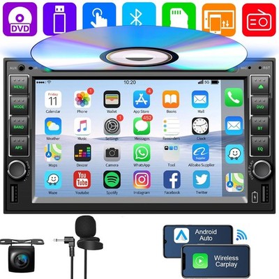 Apple Carplay Navi Car Stereo Radio DVD CD Player For standard Double Din camera