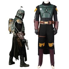 Mandalorian Book of Boba Fett Men Costume Cosplay Outfit With Bullet Belt Suit