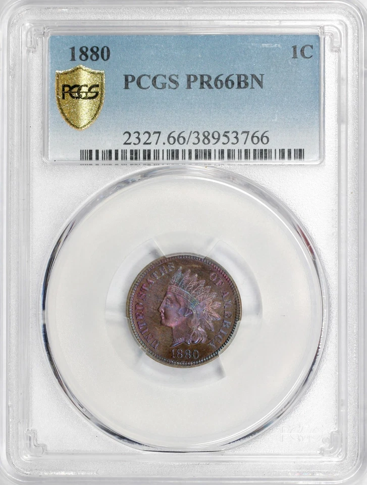 1880 1c Proof Indian Head Cent PCGS PR 66 BN *Secure Shield* - Image 3 of 4
