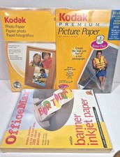 Kodak Photo Paper 8.5x11 45 Sheets Printer Inkjet 18 Foot Banner Sheet Lot