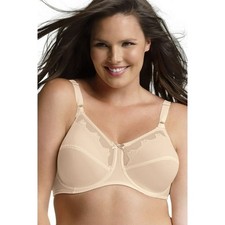 NWT Bali 0180 Flower Classic Support Full Coverage U/W Bra - 36DD Ivory