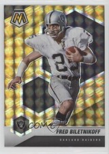 2021 Panini Mosaic Reactive Yellow Mosaic Prizm Fred Biletnikoff #105 HOF 0oj1