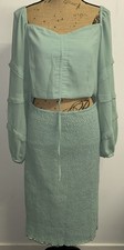 SAO by DEE Womens Sz 3XL Midi Dress Pencil Bodycon Long Puff Sleeve Shirred VGC