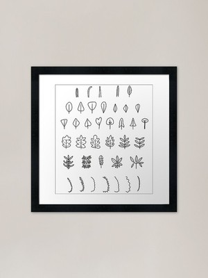 Blattblätter und mehr Blattarten gerahmtes Wandbild Poster Leinwanddruck Bild