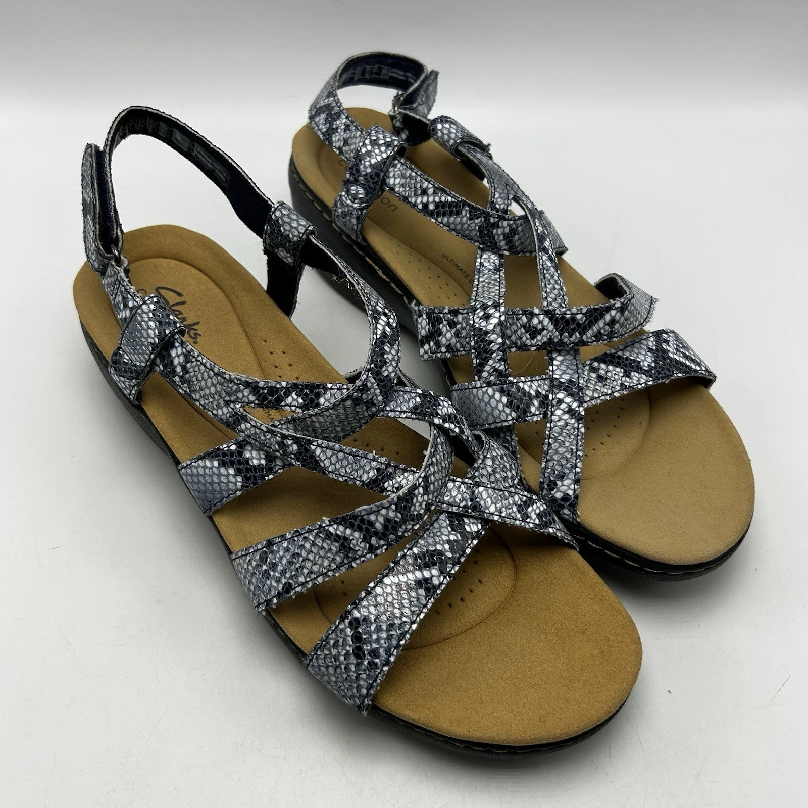 Sandali Clarks donna 11 collezione zeppa cinturino Merliah rosa grigio comodi