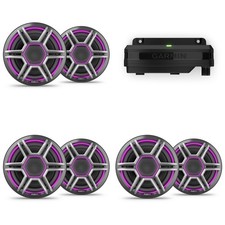 Garmin Fusion 3 Pairs Apollo AP-FL65SPG 6.5" LED Marine Speakers Sport Grills...