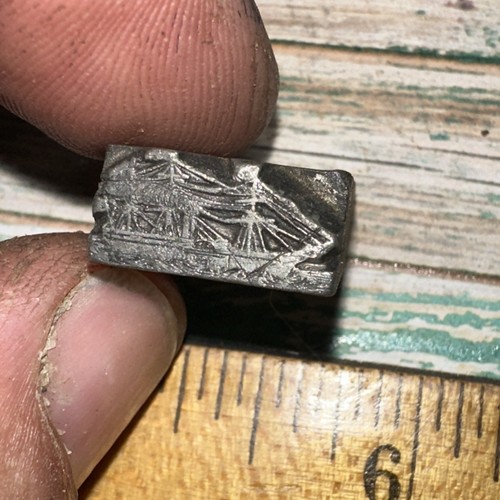 Printing Block ( Majestic Sailing Ship ) Small Lead Block - Picture 4 of 4
