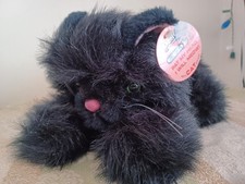 Percy the Amazing Cat Meowing Plush Green Eyes Black Cat Realistic Cat 1986