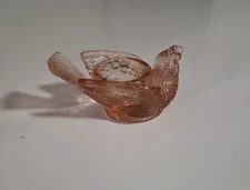  Degenhart Bird and  Berry~Pink  Glass~Open Salt Well 