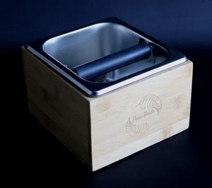 KnockBox aus Holt mit Edelstahl einsatz  / 18 x 17 cm - Bild 1 von 2