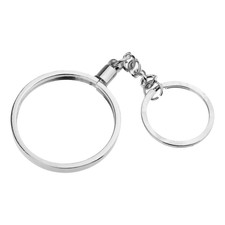 Coin Holder Keychain Bright Silver Tone Small Accessory Scratch Resistant
