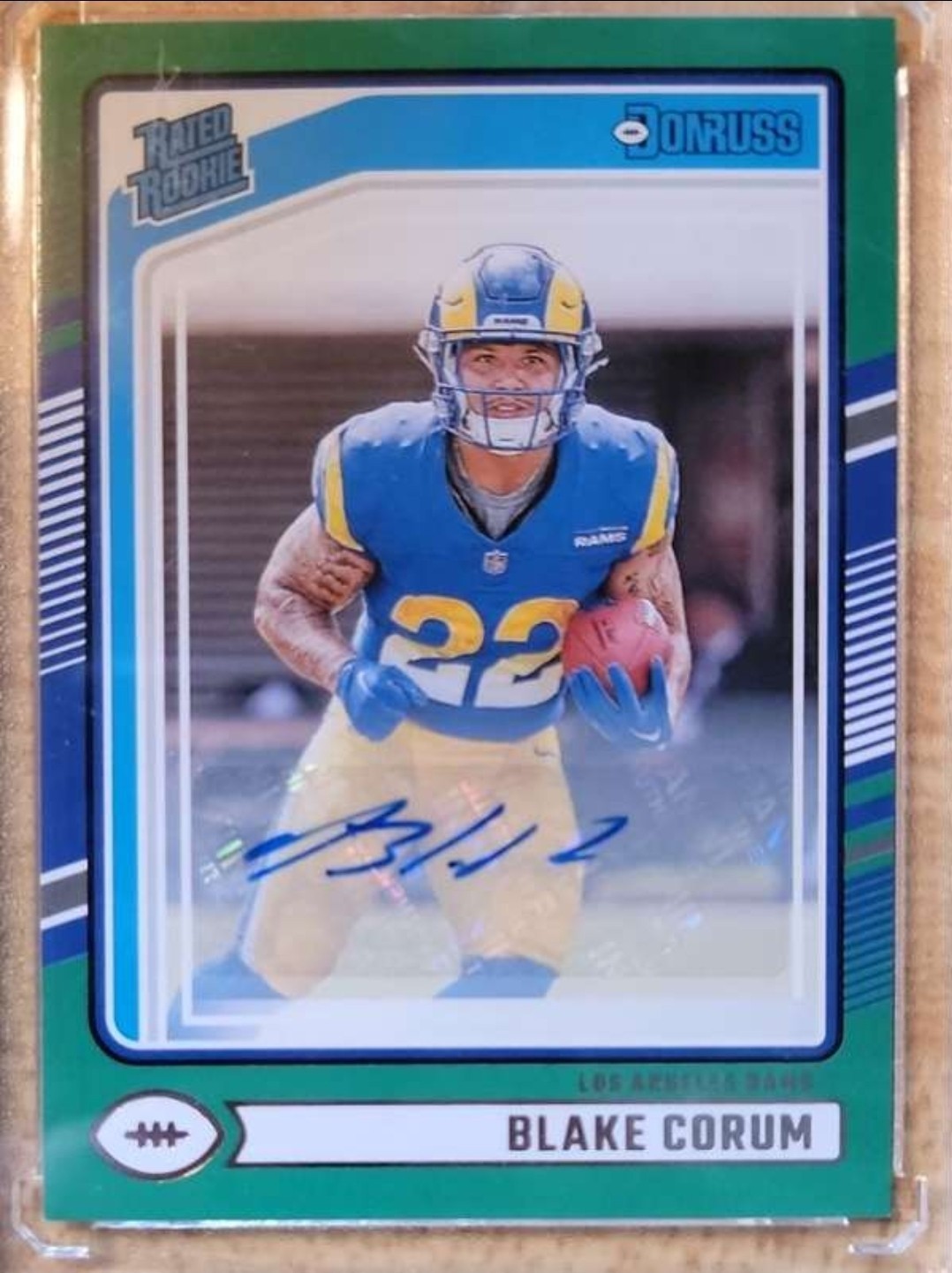 2024 Panini Donruss - Rated Rookie Blake Corum #322 Green Autographs (AU, RC)