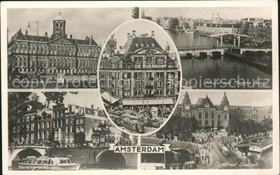 Amsterdam Niederlande Amstel Magere Brug Central Station Paleis Dam 