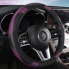 Pu Leather Car Steering Wheel Cover 37-38cm Breathable Anti-slip Accessory