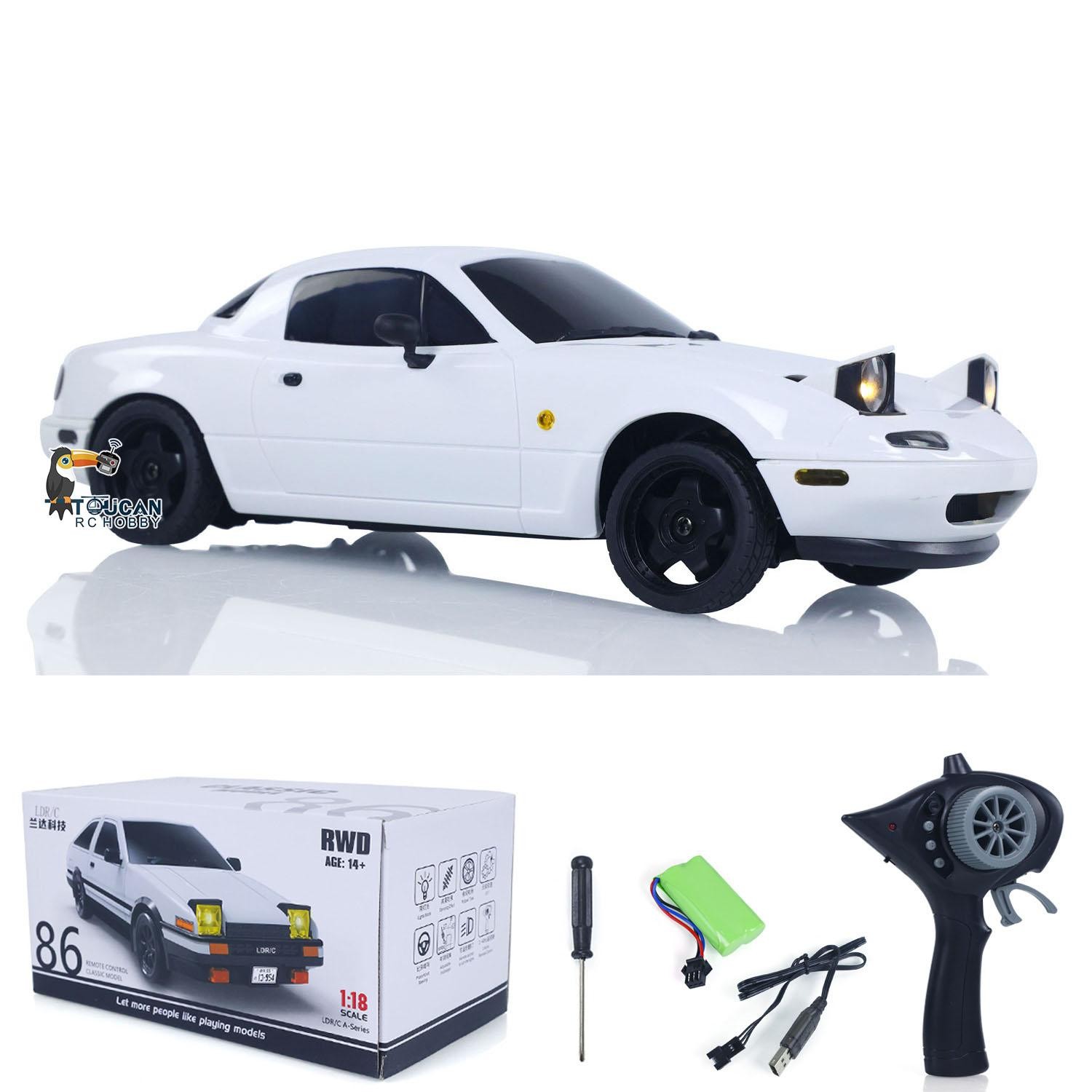 US STOCK 1/18 RC Drift Car LDRC RTR Model On Road Vehicles Flip Light Battery