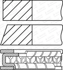 08-116107-00 Goetze Engine Piston Ring Set for Audi, Seat, Skoda, VW